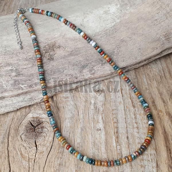 Nhrdelnk choker rondelky 4x2mm jaspis ocensk