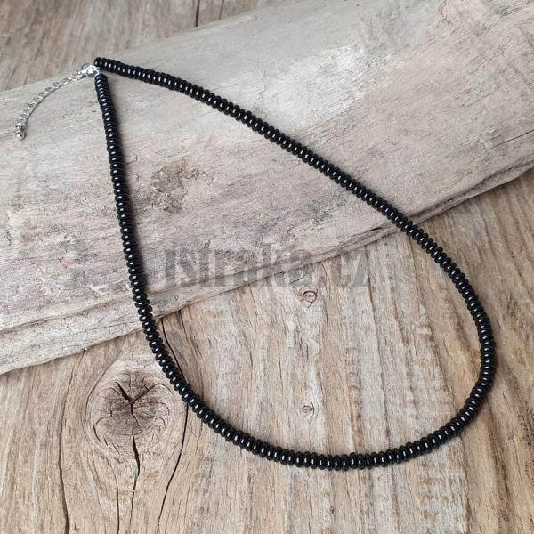 Nhrdelnk choker rondelky 4x2mm onyx