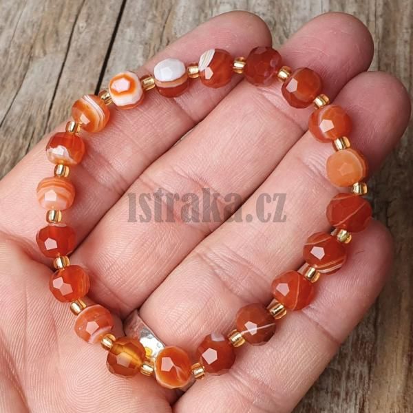 naramok-z-mineralu-sardonyx-rondelky-6x8mm-s-rokajlom-elasticky-damsky-oranzovy-leskly