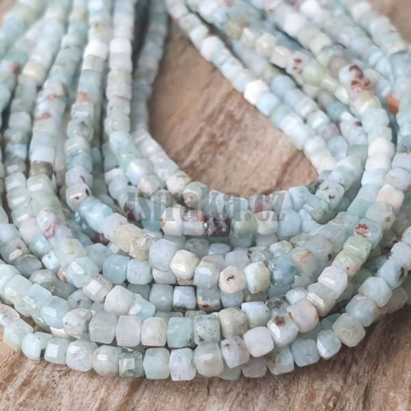 Larimar korlky 2,5mm kostky brouen plra