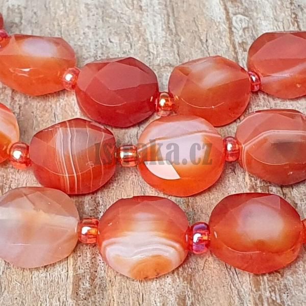 Sardonyx korlky 10mm disky brouen plra