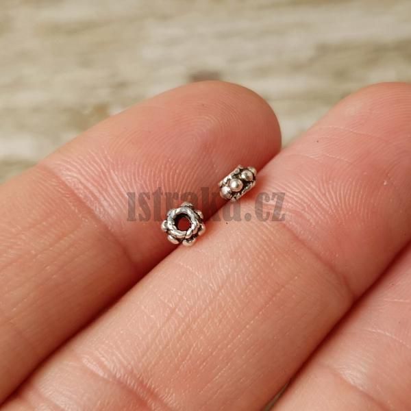 Korlek rondelka 4,5x3mm Ag925 starostbrn ozdobn